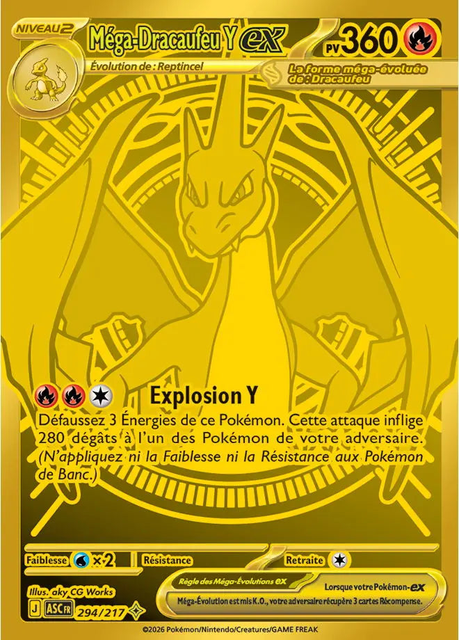 Méga-Dracaufeu Y ex 294/217 OSMO CARDS