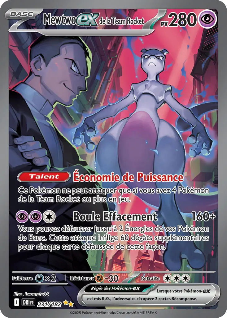 Mewtwo ex de la Team Rocket 231/182 OSMO CARDS