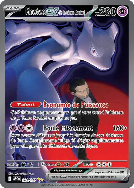 Mewtwo ex de la Team Rocket 281/217 OSMO CARDS