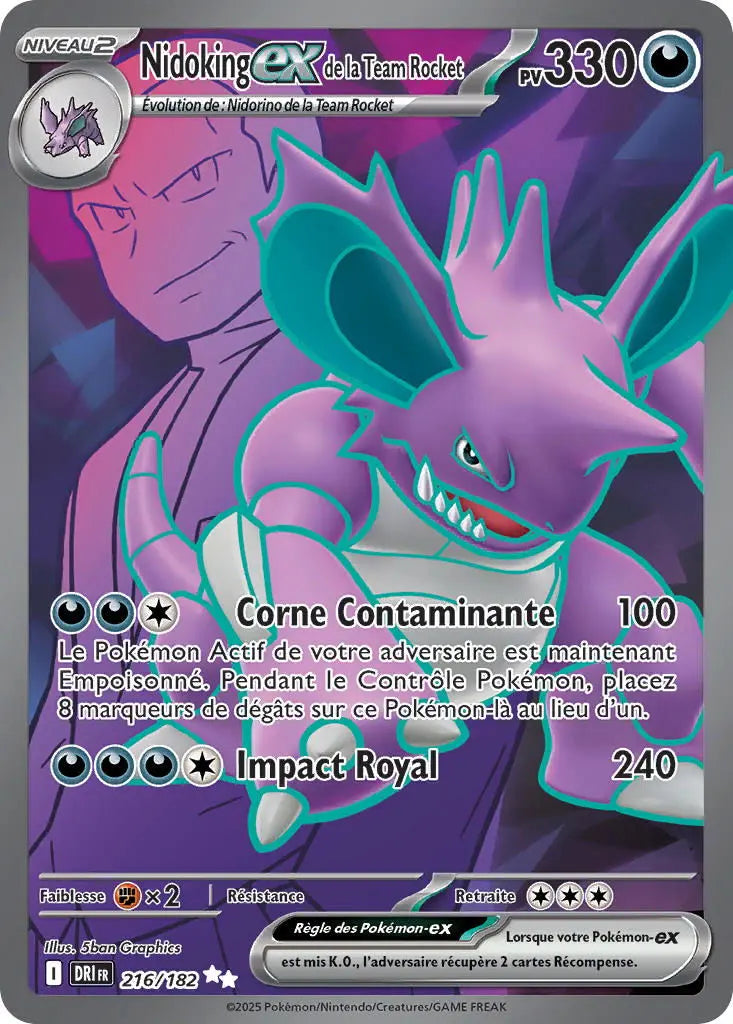 Nidoking ex de la Team Rocket 216/182 OSMO CARDS