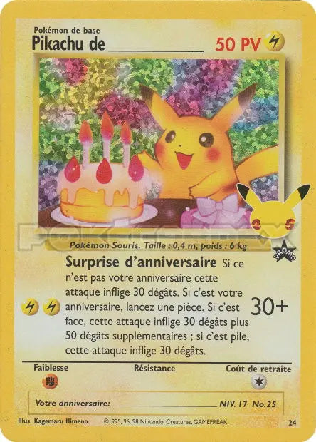 Pikachu de _____ 24/25 OSMO CARDS